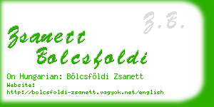 zsanett bolcsfoldi business card
