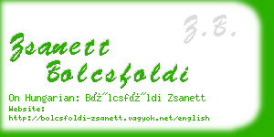 zsanett bolcsfoldi business card